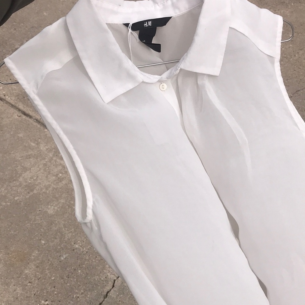 white see-through H&M blouse